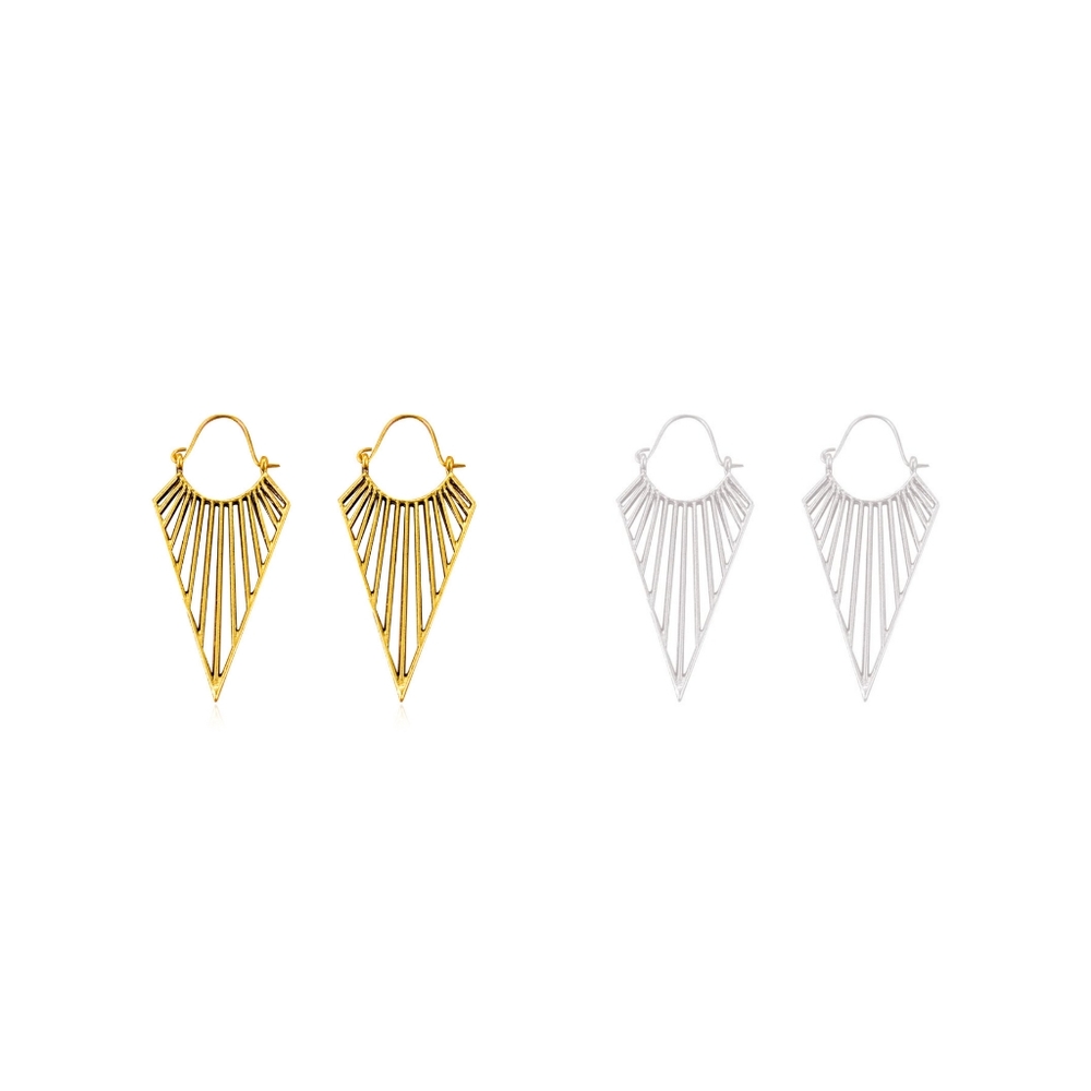 4 Pack Triangle Hoop Earrings